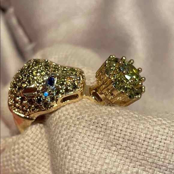 AUSTRIAN Cz Diamond Leopard Spinning Ring NWTS - Picture 1 of 15